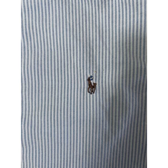 Polo Ralph Lauren Men’s Blue White Striped Button Up Shirt Long Sleeve Size XXL - Picture 3 of 9